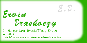 ervin draskoczy business card